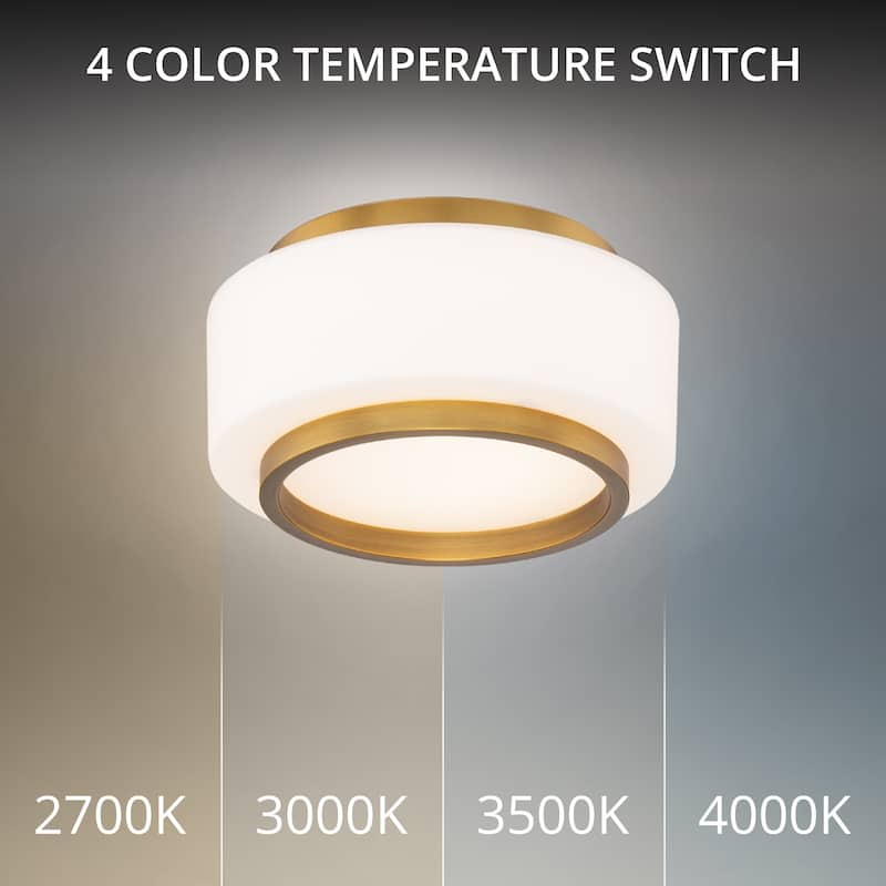Preston 8in LED Flush Mount Selectable CCT 2700-3000-3500-4000K set to 2700K