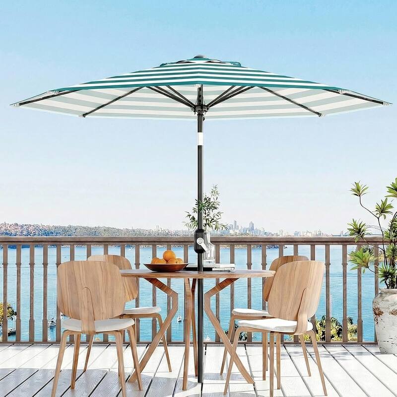 Outdoor 9FT Stripe Outdoor Patio Umbrella, UV Protection Waterproof for Pool Deck Yard