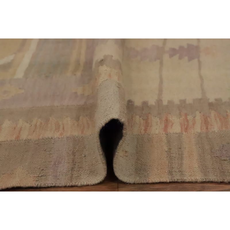 Hand Woven Oriental 100% Wool Carpet Southwestern Tribal Purples Kilim Area Rug - 7' 4'' X 5' 0''