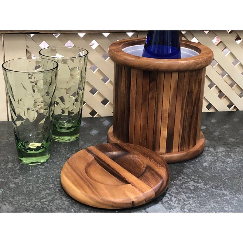 Acacia Wood 3 Qt PVC lined Ice Bucket