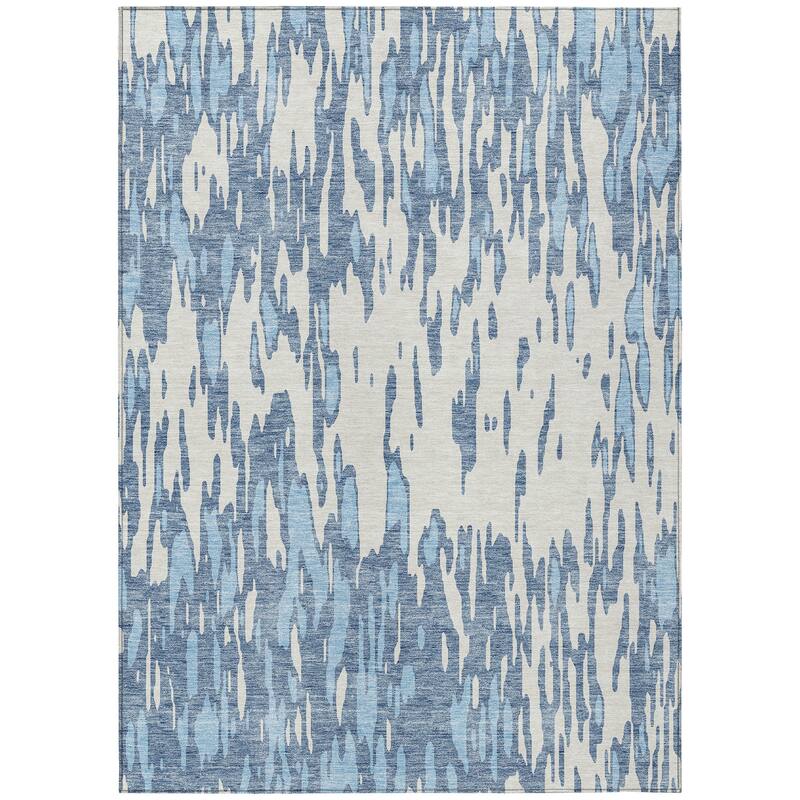 Machine Washable Indoor/ Outdoor Abstract Chantille Rug