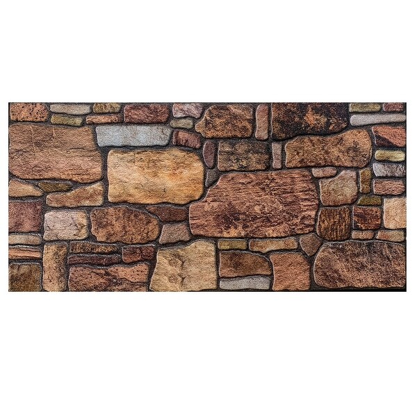 Dundee Deco Copper Brown Sepia Faux Stone 3D Wall Panels