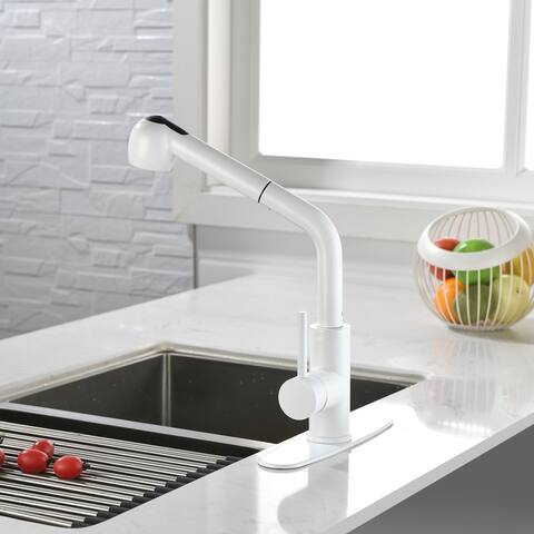 Single Handle Pull-Out Sprayer Kitchen Faucet In Stainless