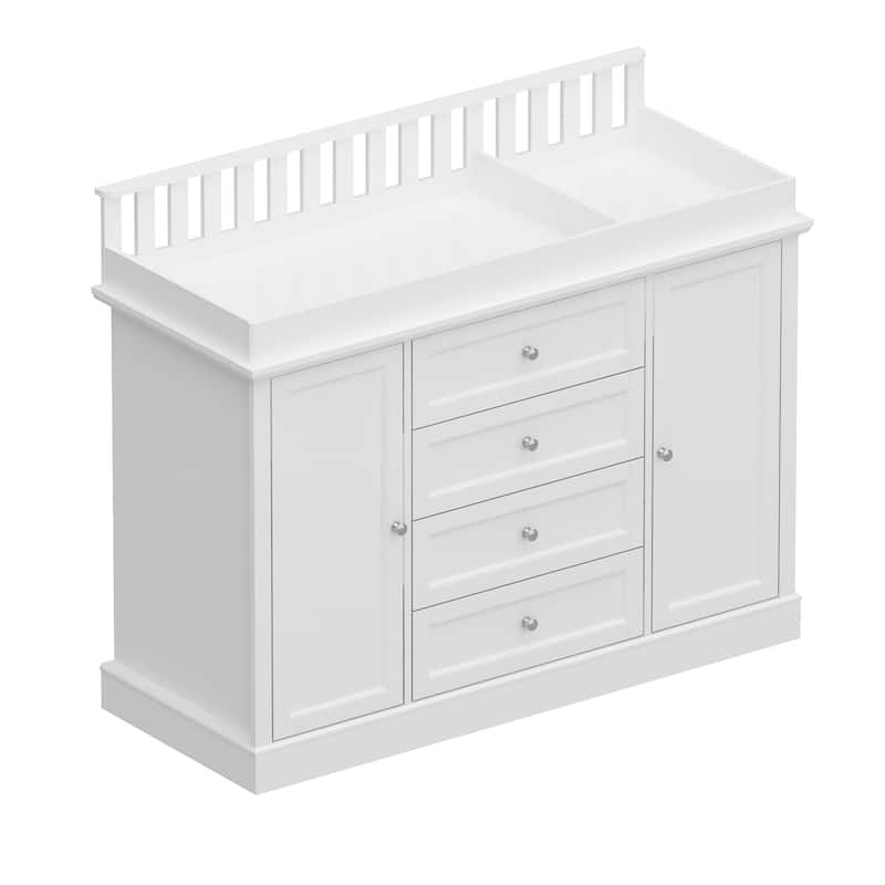Multipurpose Nursery Dresser with 4 Drawers & Safety Rail