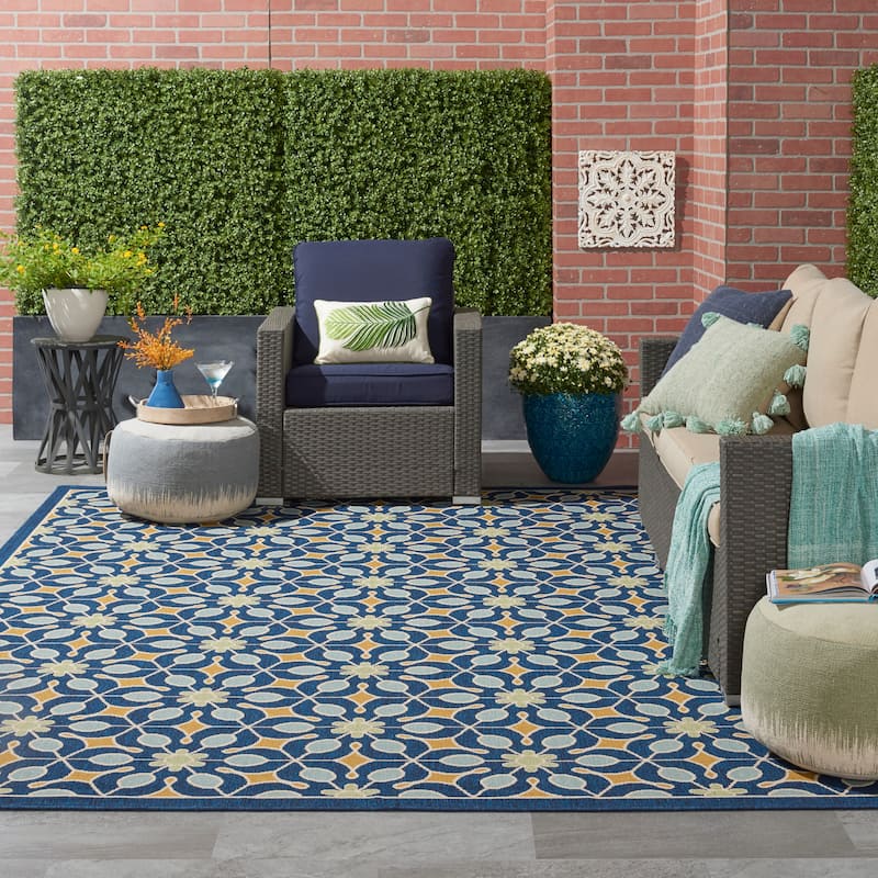 Nourison Caribbean Contemporary Floral Indoor/ Outdoor Area Rug