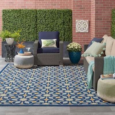 Nourison Caribbean Contemporary Floral Indoor/ Outdoor Area Rug