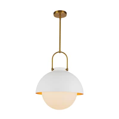 Alora Lighting PD507216 Harper 16" Wide Pendant with Metal and Opal