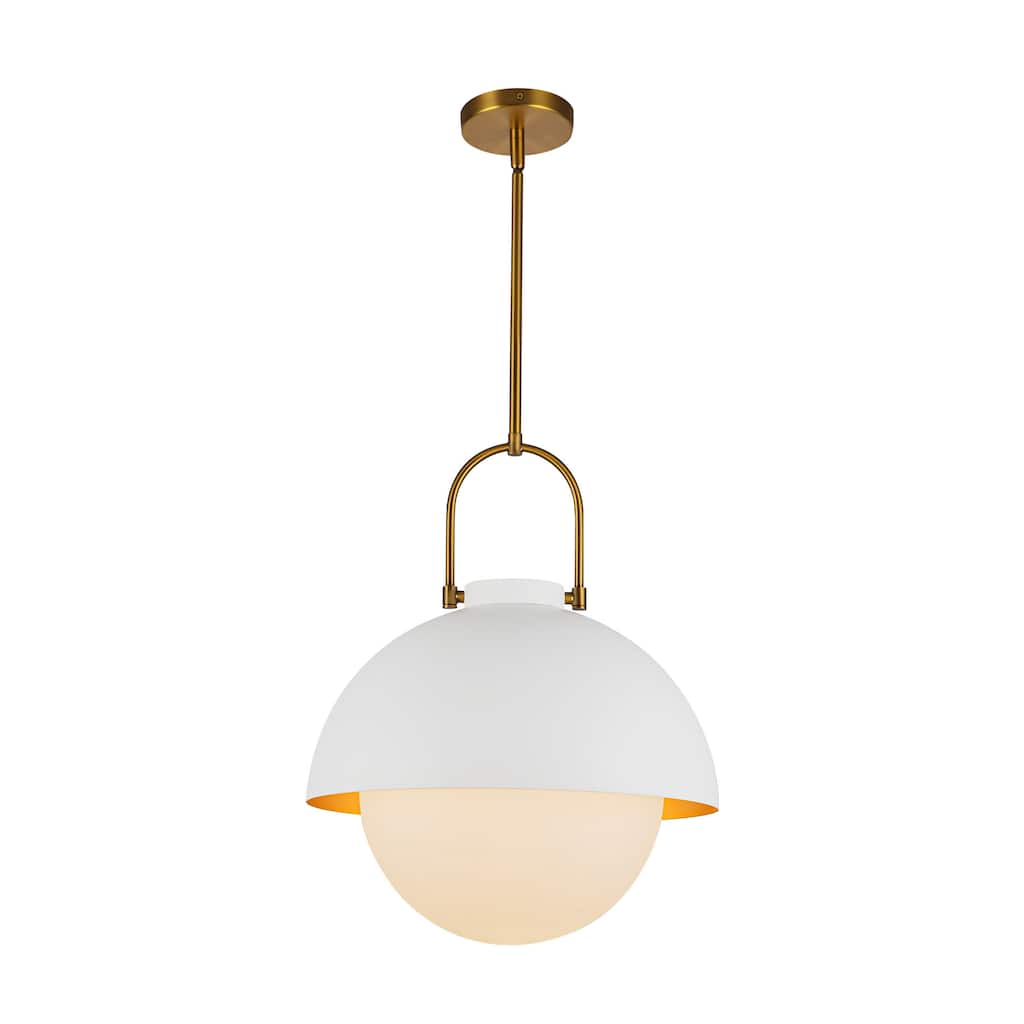Alora Lighting PD507216 Harper 16" Wide Pendant with Metal and Opal