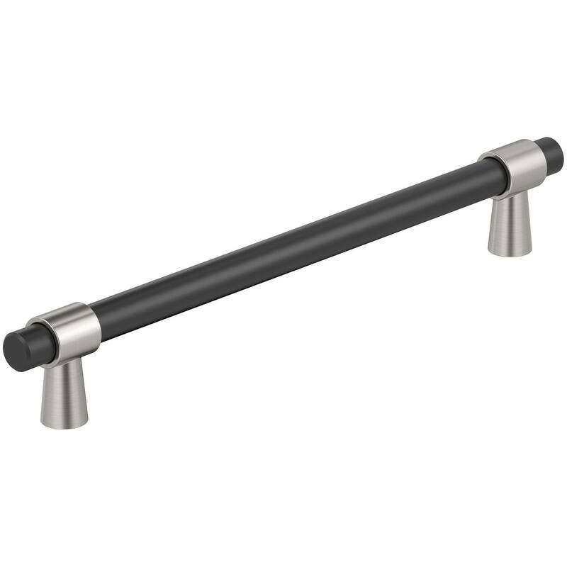 Amerock BP36982 Mergence 12" Center to Center Bar Cabinet Pull - Matte Black / Satin Nickel
