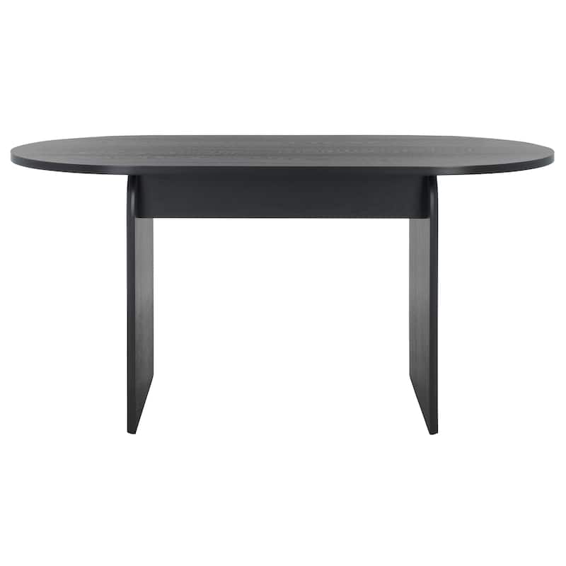 SAFAVIEH Norene Ribbed Dining Table - 62 In. W x 31.5 In. D x 30 In. H - 62"W x 32"D x 30"H - Black