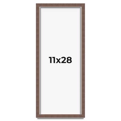 11x28 Shadow Box Frame Brown | 1.125 inches Deep Real Wood Rustic