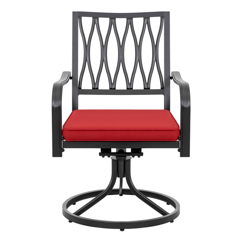 Outdoor 2-Piece Metal Swivel Dining Chairs