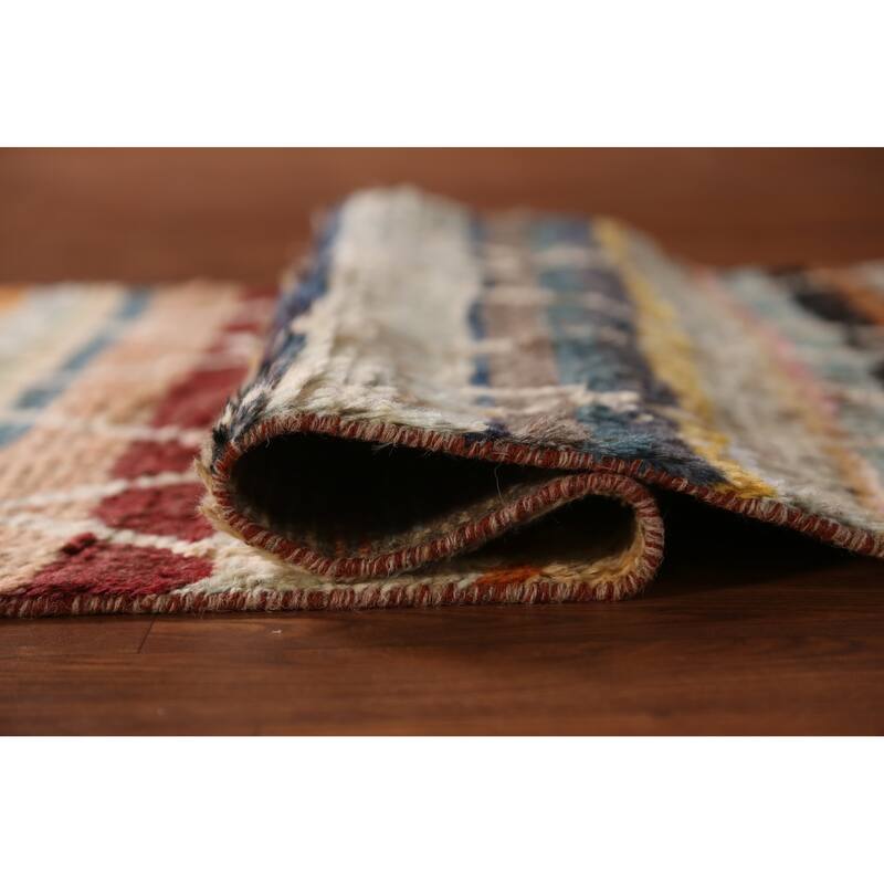 Trellis Moroccan Oriental Runner Rug Hand-Knotted Wool Carpet - 2'8" x 10'0"