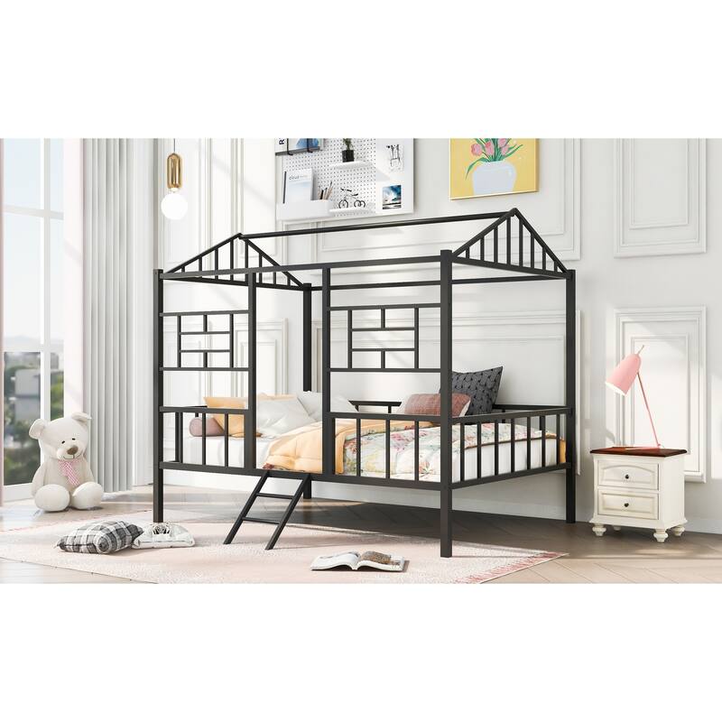 Metal Tree House Bed Frame for Kids, Twin/Full Size, Sturdy Frame, No Box Spring Required