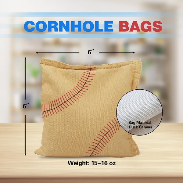 dimension image slide 1 of 11, GSE™ Set of 8 Regulation Size Cornhole Bean Bags. Corn Hole Board Toss Game Replacement Bean Bags