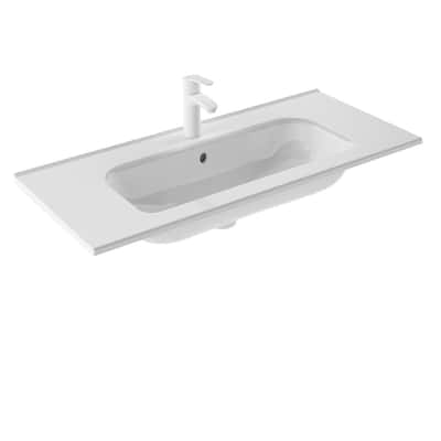 WS Bath Collections Slim 100 Slim 39-3/8" Rectangular Ceramic Drop In