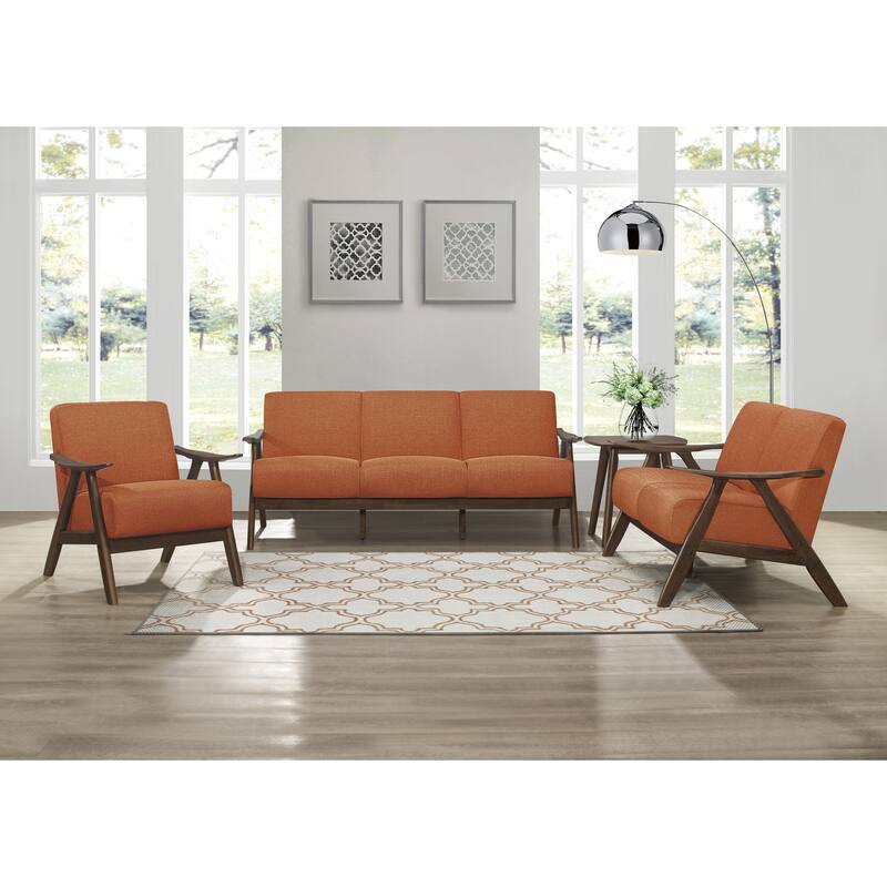 Orange Modern Upholstered Armchair 1pc Accent Chair