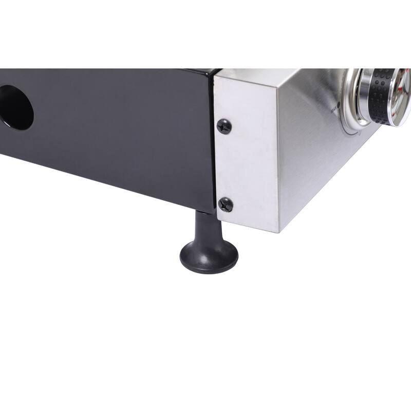 Anmytek Stainless Steel 3 Burner Portable Gas Grill and Griddle Combo with Non Stick Plate and Cast Iron Grates Foldable Design