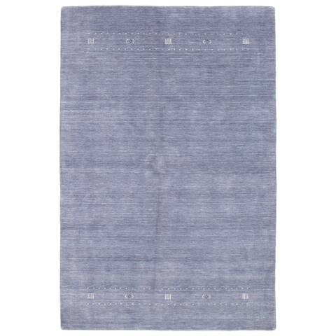 ECARPETGALLERY Hand Loomed Kashkuli Gabbeh Light Denim Blue Wool Rug - 6'0 x 9'0