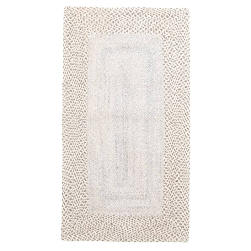 ECARPETGALLERY Braid weave Sienna Light Grey Wool Rug - 2'6 x 4'6