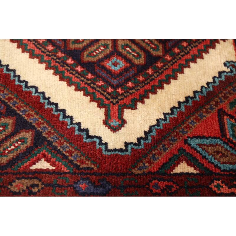 ECARPETGALLERY Hand-knotted Konya Anatolian Cream, Dark Red Wool Rug - 2'8 x 10'4