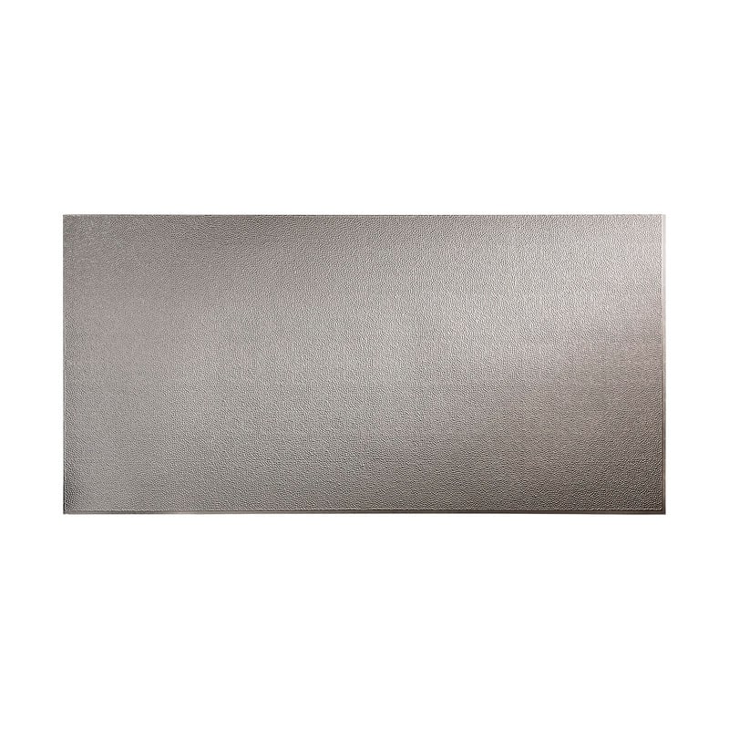 FASÄDE Hammered 4-foot x 8-foot PVC Wall Panel in Galvanized Steel - 4 x 8