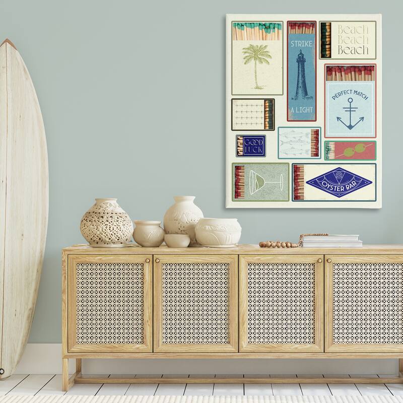 Stupell Nautical Theme Matchboxes Canvas Wall Art Design By Lil' Rue
