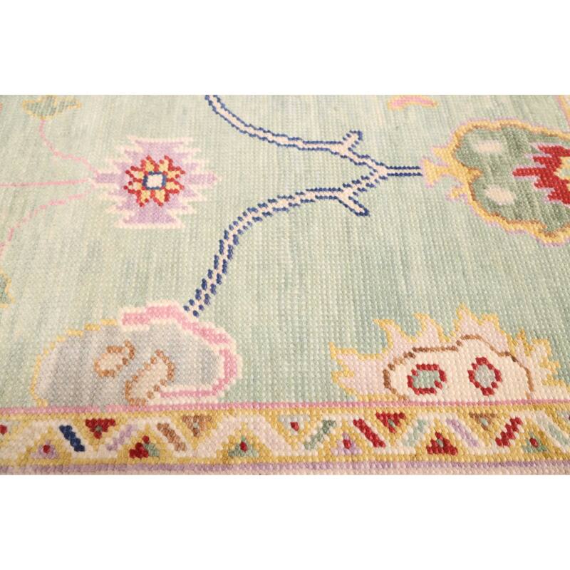 ECARPETGALLERY Hand-knotted Modern Oushak Light Green Wool Rug - 7'11 x 10'1
