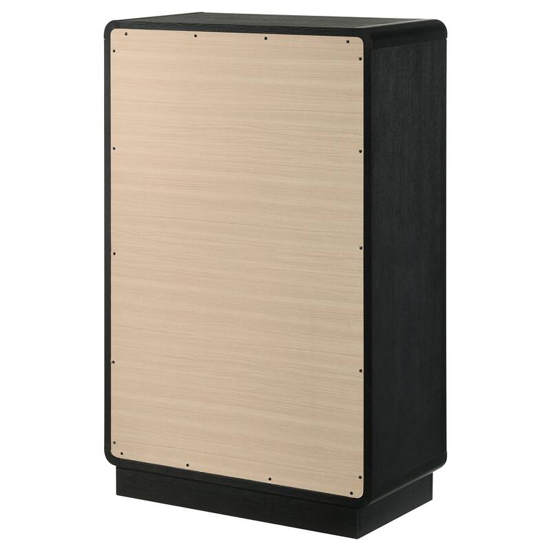 Burton Black 5-drawers Chest of Drawers
