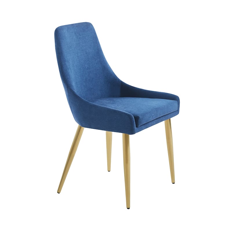 Set of 2 Classical Upholstered Accent Dining Chairs with Steel Legs