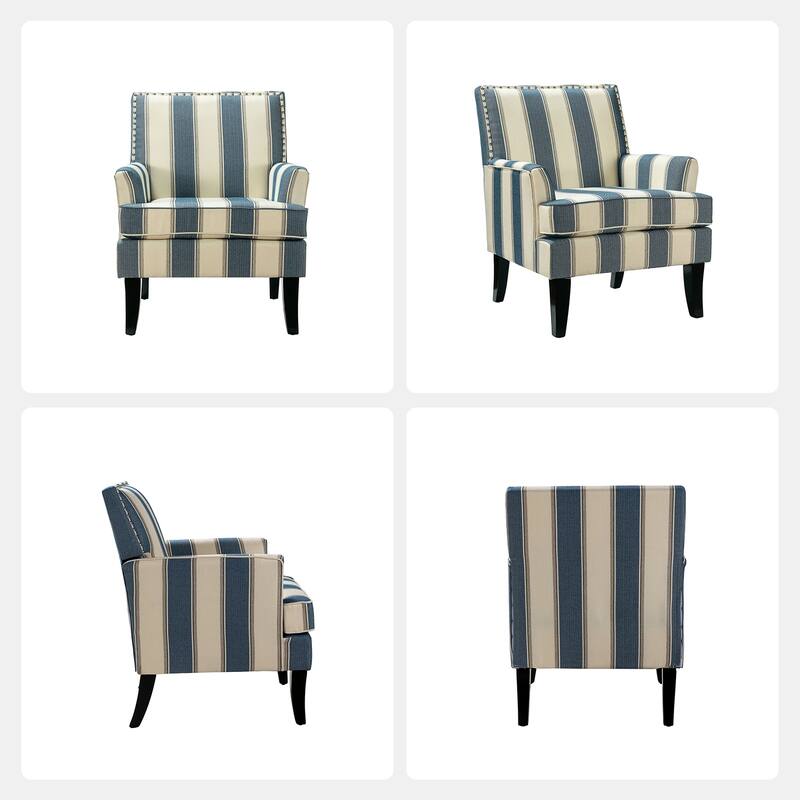 Akorda Classic Armchairs with Nailhead Trim and Solid Wood Legs Set of 2 by HULALA HOME