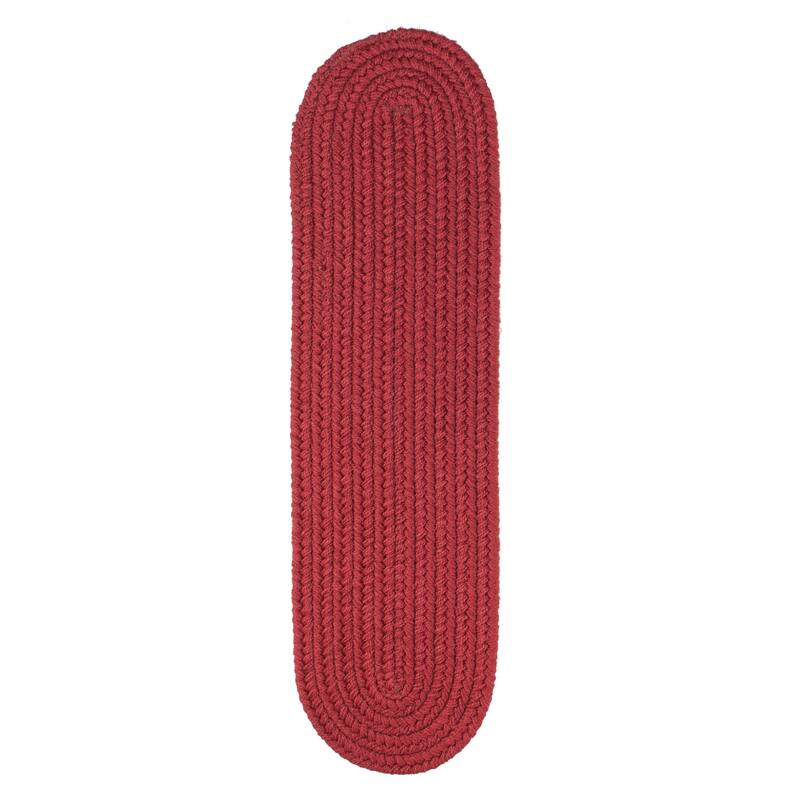 Rhody Rug Madeira Indoor/ Outdoor Braided Rounded Area Rug - Colonial Red - 8" x 28" Oval