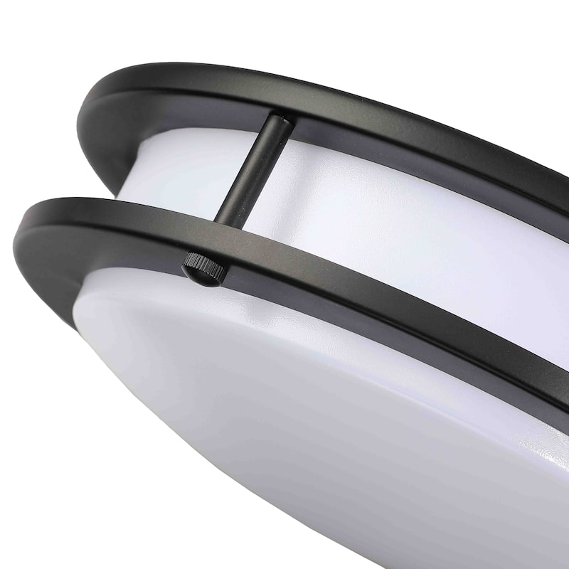 1-Light Metal Rounded LED Flush Mount Ceiling Light - 3.5'' H X 11'' W X 11'' D