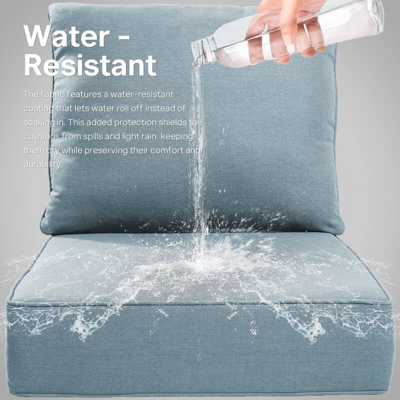 22" W x 24" D x 6" T Outdoor Lounge Chair Replacement Cushion Set Water and Fade Resistant