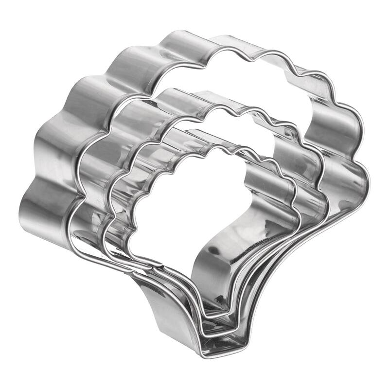 3pcs Carnation Cookie Cutter Set Assorted Sizes Flower Petal Cutters - Silver