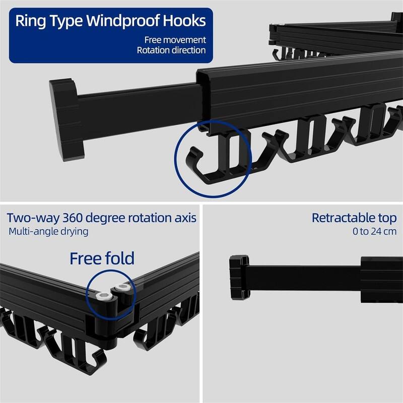 Upgraded Wall Mounted Drying Rack - 3-Fold Design
