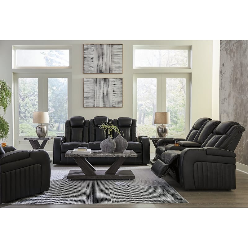 Signature Design by Ashley Caveman Den Black 3-Piece Upholstery Package - 86"W x 42"D x 42"H
