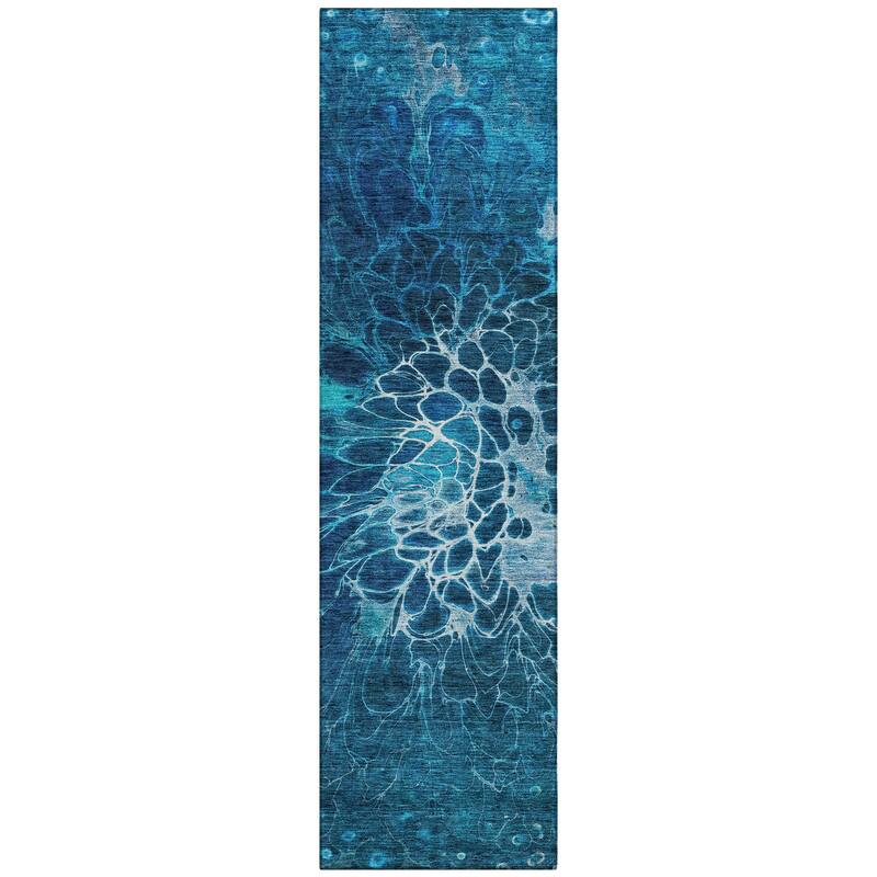 Machine Washable Indoor/ Outdoor Chantille Modern Floral Rug