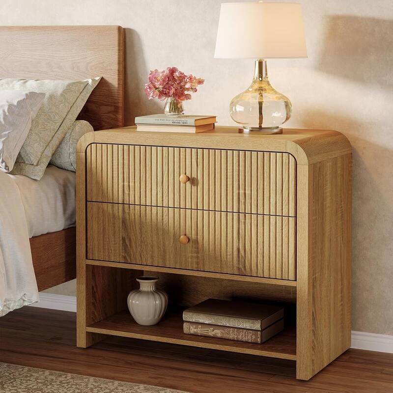31.5 Inches Oversized Nightstand with 2 Drawers