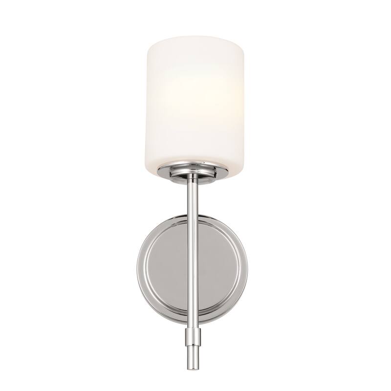 Kichler Lighting Ali 1-Light Polished Nickel Wall Sconce with Glass Shade - 14.5 in