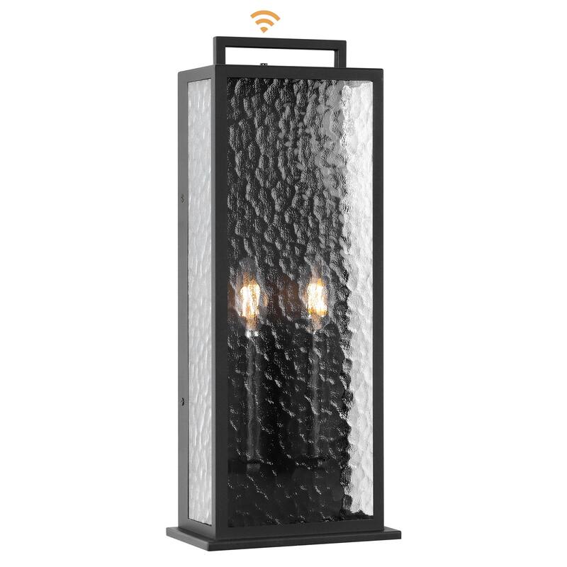 20in LED Outdoor Wall Light Dusk to Dawn Black Outside Wall Mount Lamp - Large