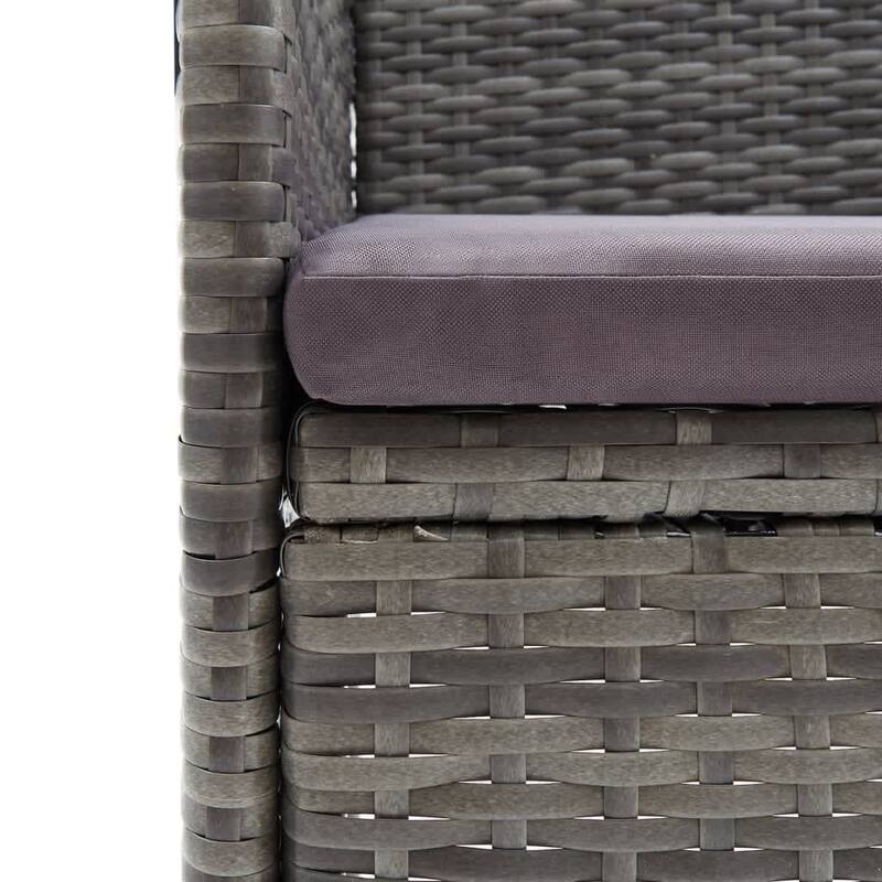 vidaXL Patio Dining Set Outdoor Dining Set Table and Chair Set Poly Rattan