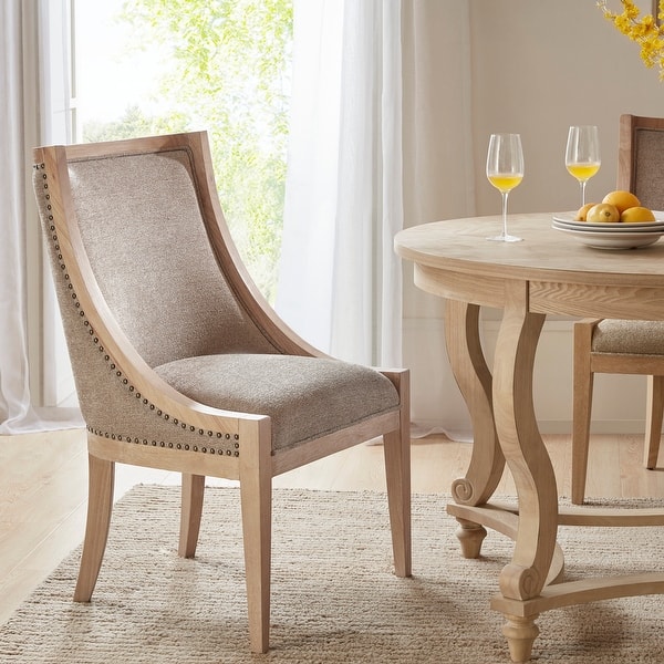 slide 2 of 62, Martha Stewart Bedford Elmcrest Upholstered Dining Chair with Nailhead Trim Linen