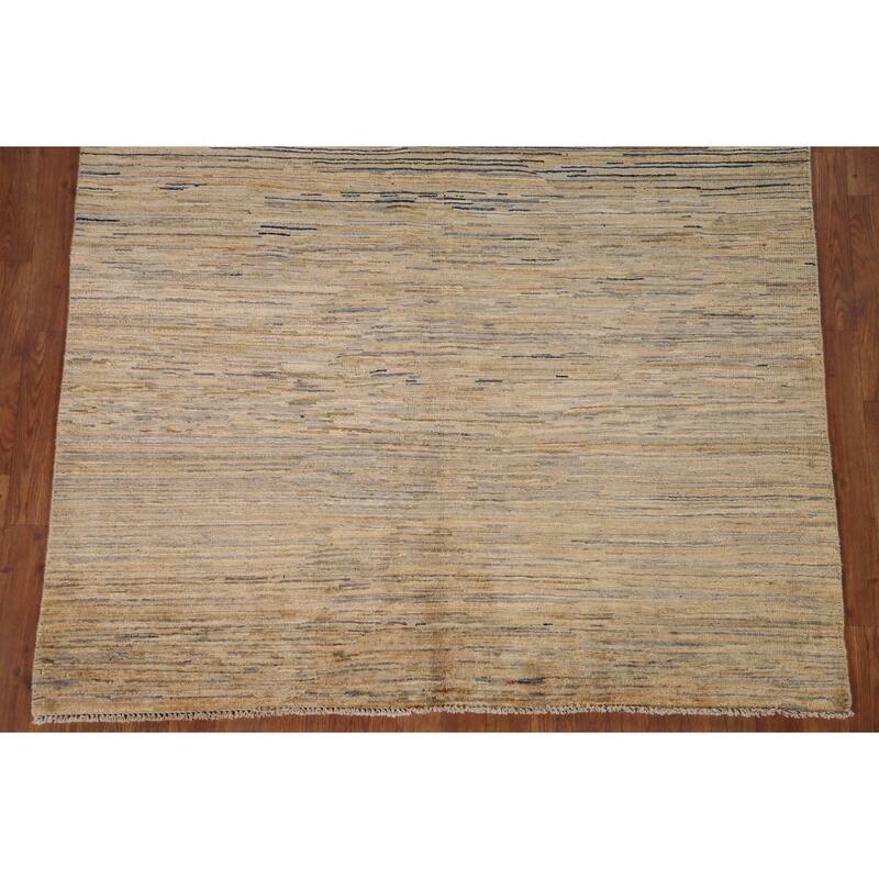 All-Over Gabbeh Kashkoli Oriental Area Rug Hand-knotted Wool Carpet - 4'11" x 6'7"