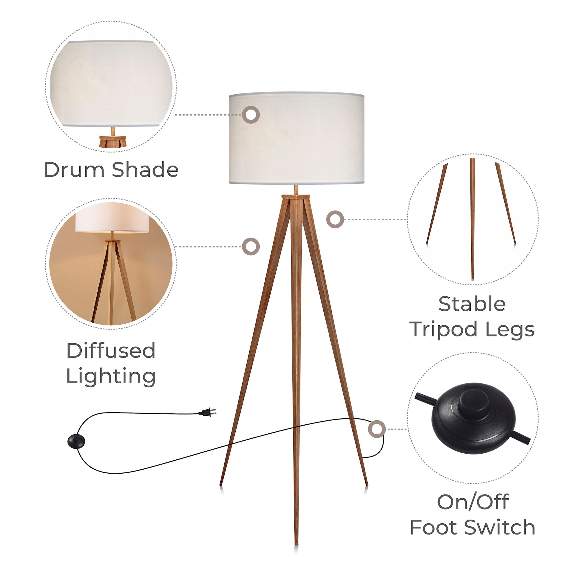 Versanora Romanza Tripod Floor Lamp White Shade 60 H Bed Bath Beyond 11607848
