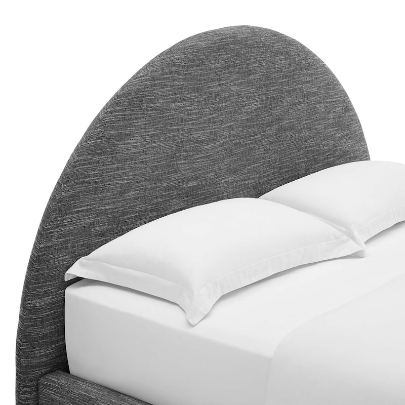 Resort Upholstered Fabric Arched Round Full Platform Bed
