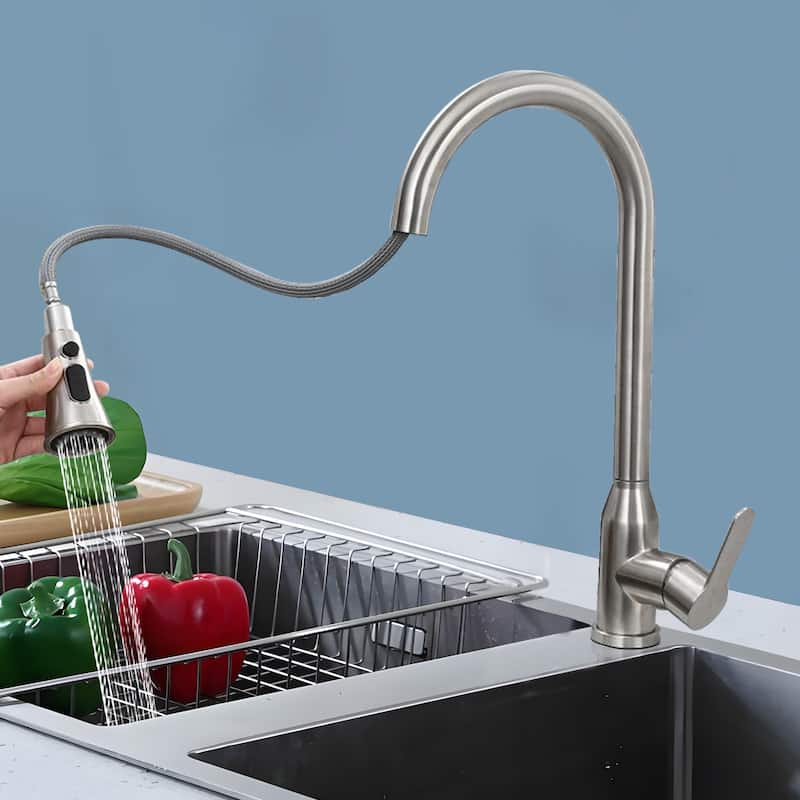 Topcraft Stainless Steel High Arc Pull Down Kitchen Faucet