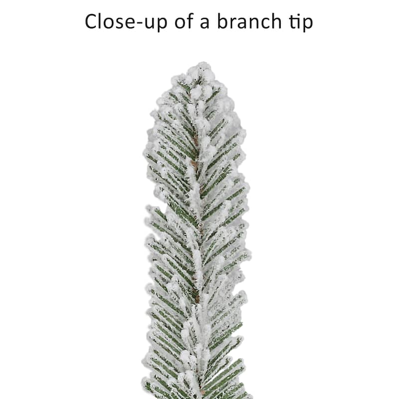 Puleo International 6.5 ft. Pre-Lit Flocked Royal Majestic Artificial Fraser Fir Tree