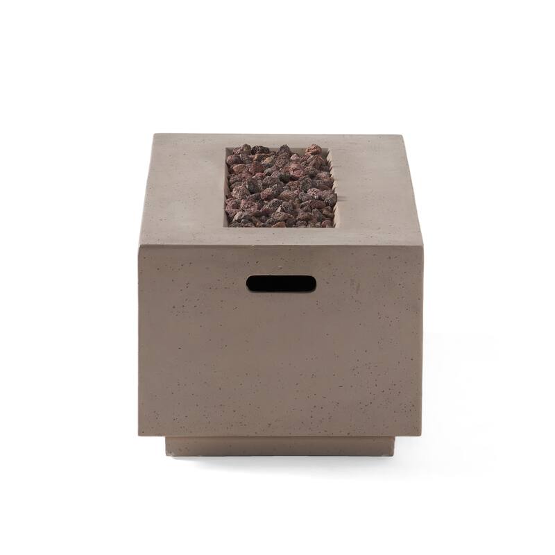 Aidan Outdoor 40,000 BTU Lightweight Concrete Rectangular Fire Pit (No Tank Holder) by Christopher Knight Home