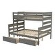 preview thumbnail 37 of 83, Wood Bunk Bed Bunk Frame Bed with Ladder and Guardrail, Can Be Separated into Beds Detachable Bed Frame Design for Kids Teens
